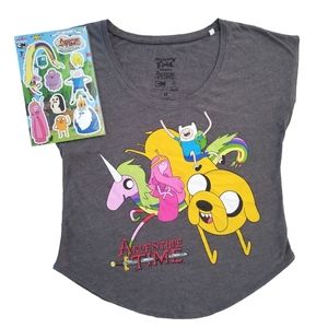 [Bundle] Adventure Time Gray T-Shirt & Magnet Set